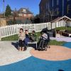 Students in the current unstimulating play space at the Deaf Academy