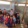 Children in their temporary school