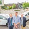 L-R: Andy Seaman (Energy Manager, University of Exeter), Mark Hodgson (MD, Co Cars) and Joel Smith (Sustainability Officer, University of Exeter).