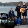 Exeter Chiefs players Olly Woodburn and Tom Lawday, sponsored by Coastal Recycling joined Richard Marsh from Coastal Recycling and Gary Jolliffe the founder of Till the Coast is Clear at the picturesque Blackness Marine near Dartmouth to collect hard-to-reach plastic waste.