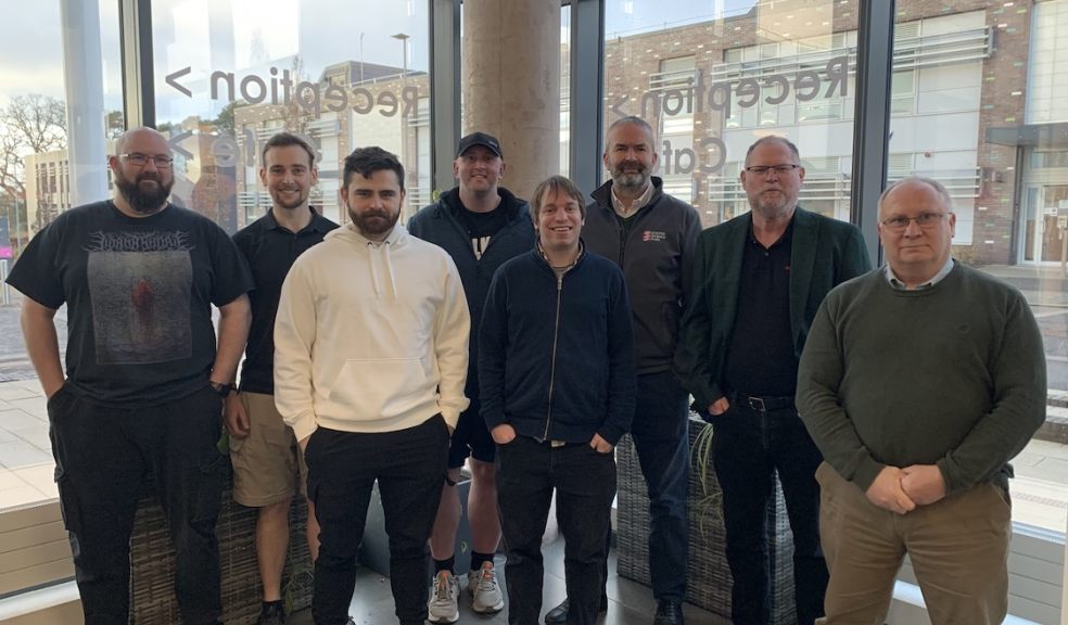 Members of the K3BTG team are pictured at Exeter Science Park with Matt Roach, ESP head of operation