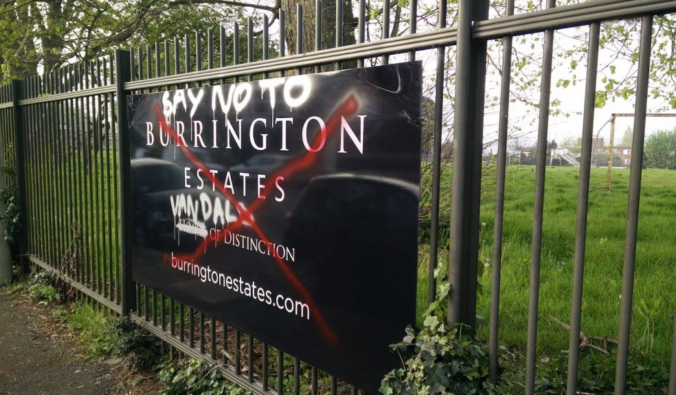 Burrington Estates Sign with Graffiti