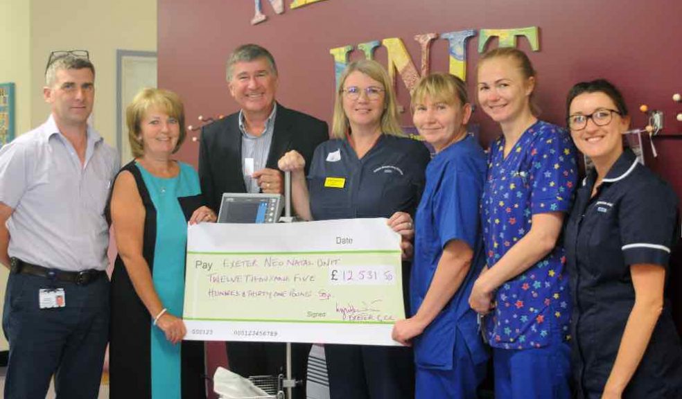 Lyndon, centre left, and Lyne, second left, with members of the Neonatal team