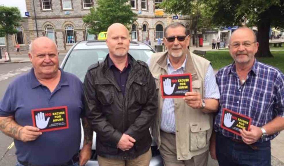 Left to right, Mr AJ Hill (taxi driver), East Devon District Councillor Paul Jarvis, George Shorters (taxi driver) and Charlie Stone (taxi driver)