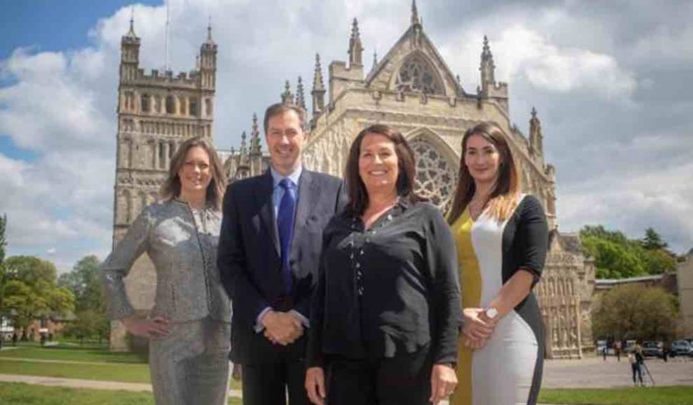 L-R: Charlotte McGregor, Partner at Wollens; Chris Hart, Chief Executive at Wollens; Joanne Caine, Exeter Chamber Board Director; and Amanda Bonnick, Partner at Wollens