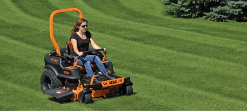 Driving a zero turn mower sale