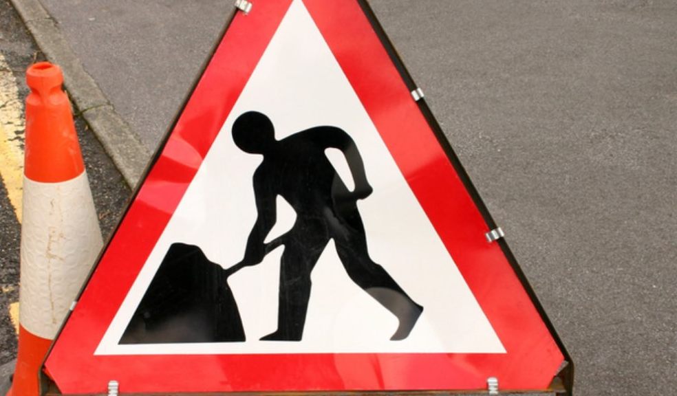 Picture of a roadworks sign on a road side