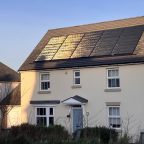 Solar panels on a new home in Devon 