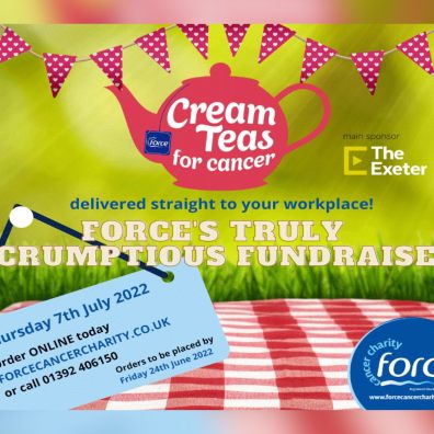 Poster advertising FORCE Cancer Charity's Cream Teas for Cancer event