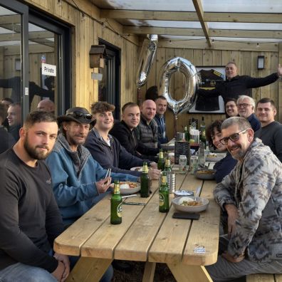 Group of people enjoying a meal