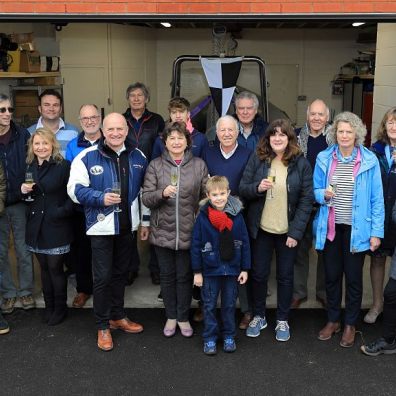 Exe Sailing Club members celebrate the opening of the clubhouse extension - photo Tom Hurley