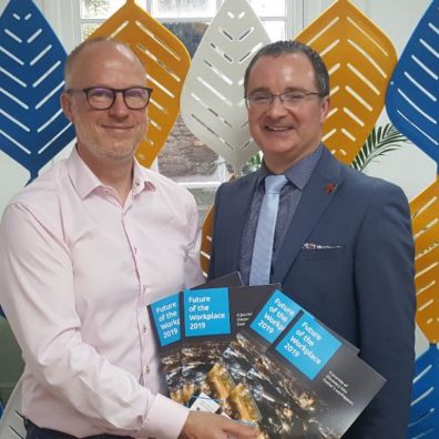 Tim Wadsworth, Director of Space and David Bartram, Director at Exeter City Council at the launch of the Future of the Workplace report.