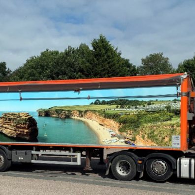 Can you see the sea yet? Even far inland, the answer's "yes" thanks to this giant postcard from Ladram Bay  