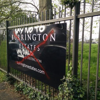 Burrington Estates Sign with Graffiti