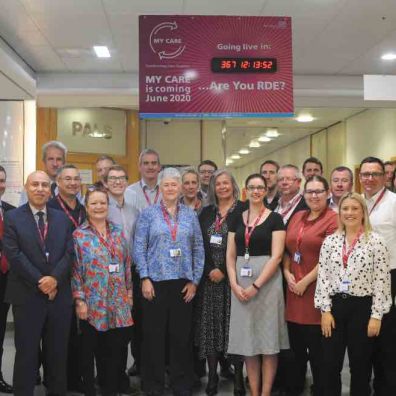 RD&E Chief Executive Suzanne Tracey (centre) with members of the Trust Board and MY CARE Team