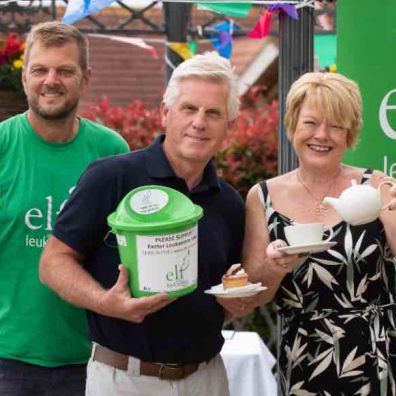 From Left to Right:- Richard Somerwill (from ELF), Steve Rider and Helen Rushton (Home Director at Green Tree Court)