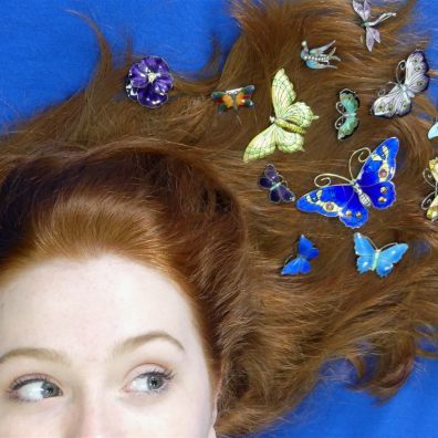 Jewellery in woman's hair