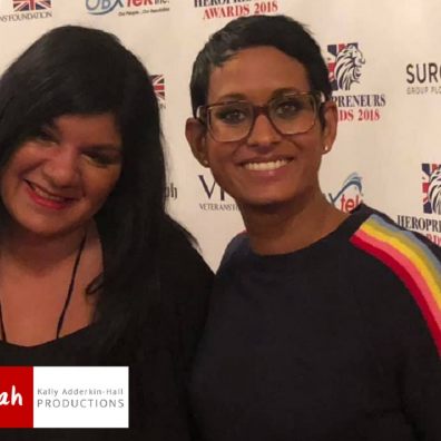 Former BBC Reporter Kally Adderkin-Hall with Naga Munchetty at the Heropreneur Awards