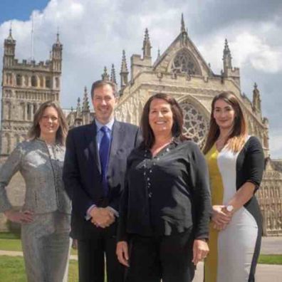 L-R: Charlotte McGregor, Partner at Wollens; Chris Hart, Chief Executive at Wollens; Joanne Caine, Exeter Chamber Board Director; and Amanda Bonnick, Partner at Wollens